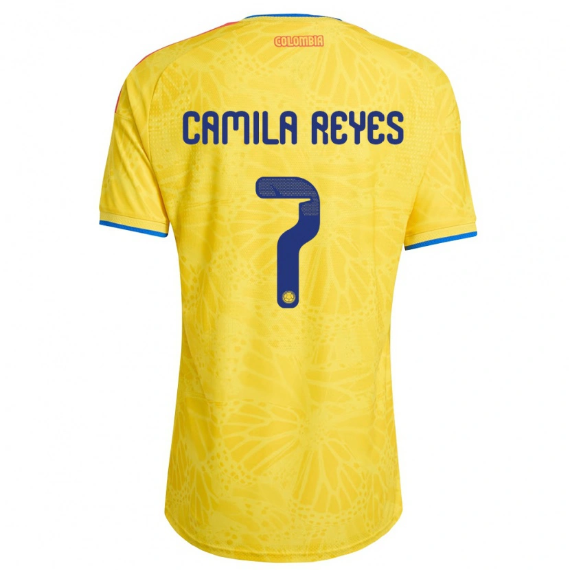 Danxen Men Colombia María Camila Reyes #7 Yellow Blue Red Home Jersey 26-28 T-Shirt
