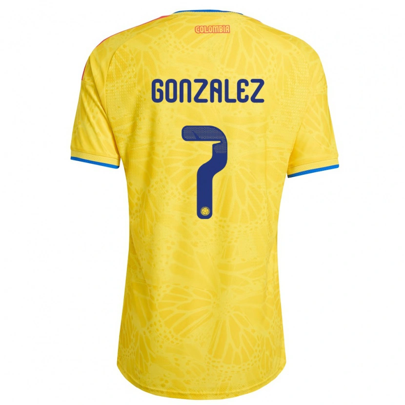 Danxen Men Colombia Celis González #7 Yellow Blue Red Home Jersey 26-28 T-Shirt