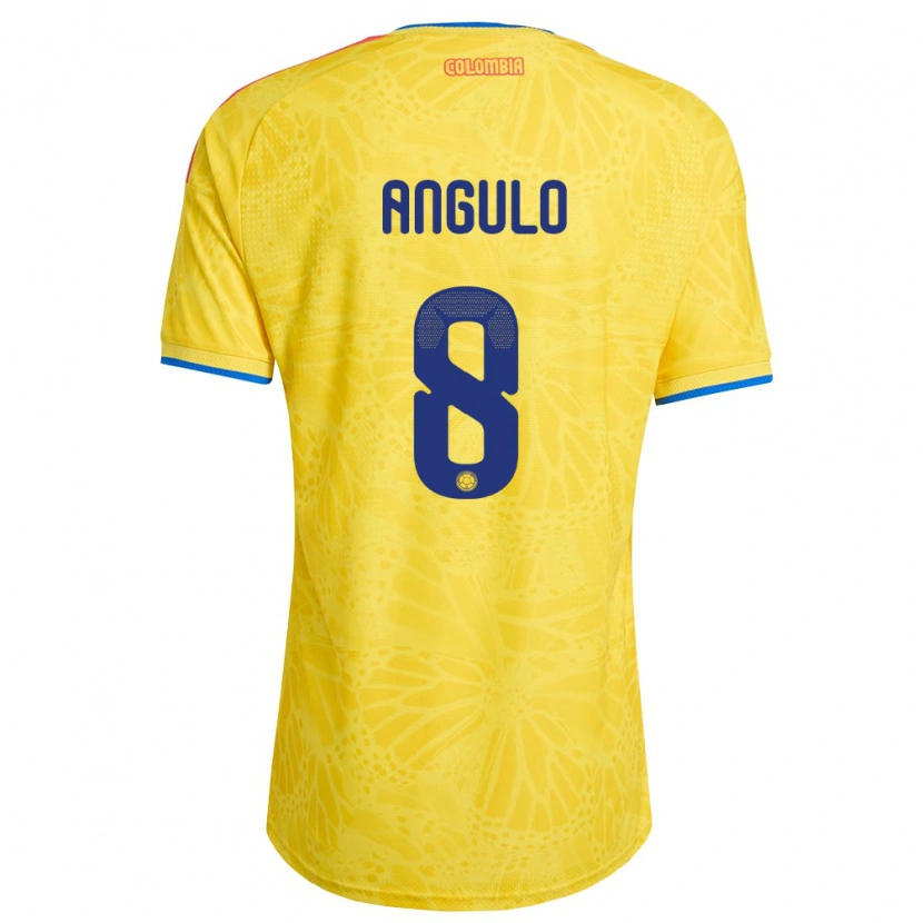 Danxen Men Colombia Álvaro Angulo #8 Yellow Blue Red Home Jersey 26-28 T-Shirt