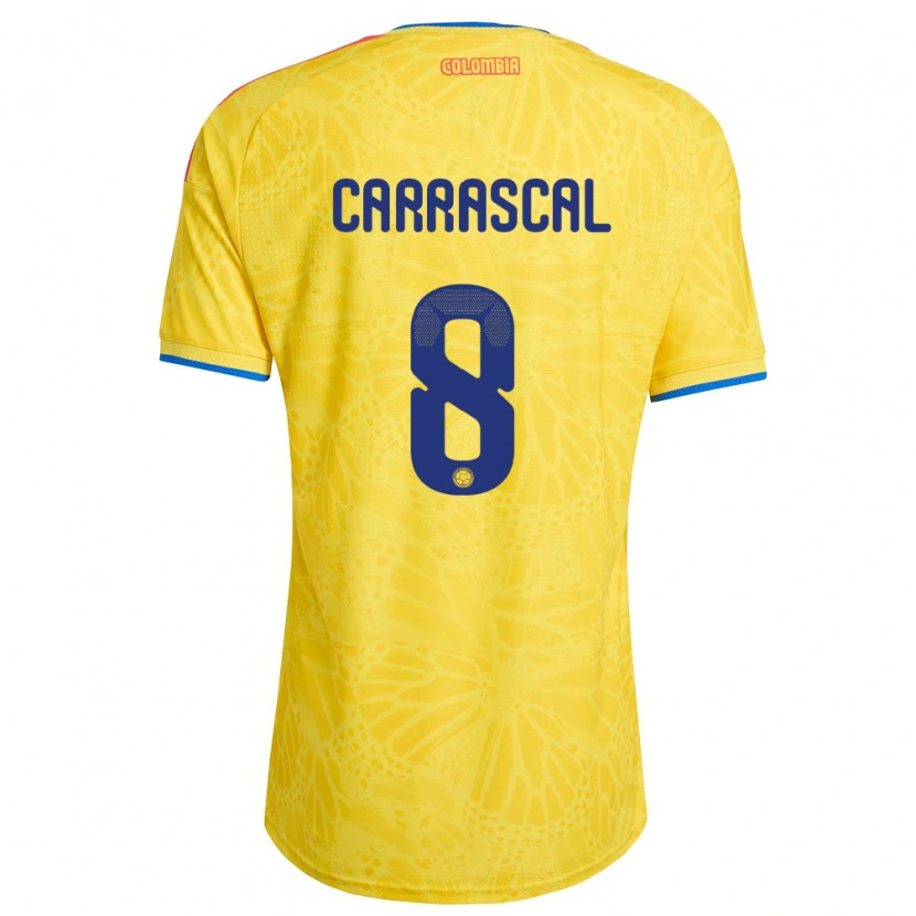 Danxen Men Colombia Jorge Carrascal #8 Yellow Blue Red Home Jersey 26-28 T-Shirt