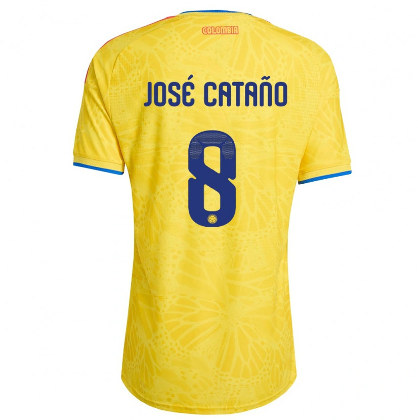 Danxen Men Colombia Juan José Cataño #8 Yellow Blue Red Home Jersey 26-28 T-Shirt