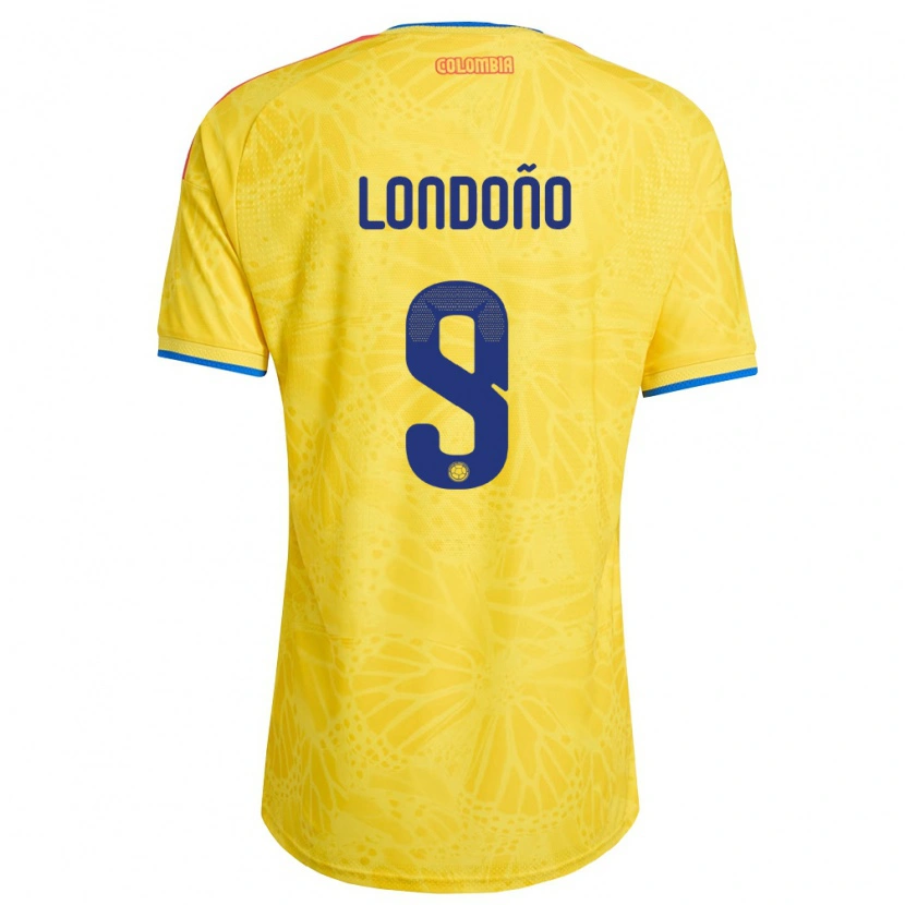 Danxen Men Colombia Santiago Londoño #9 Yellow Blue Red Home Jersey 26-28 T-Shirt