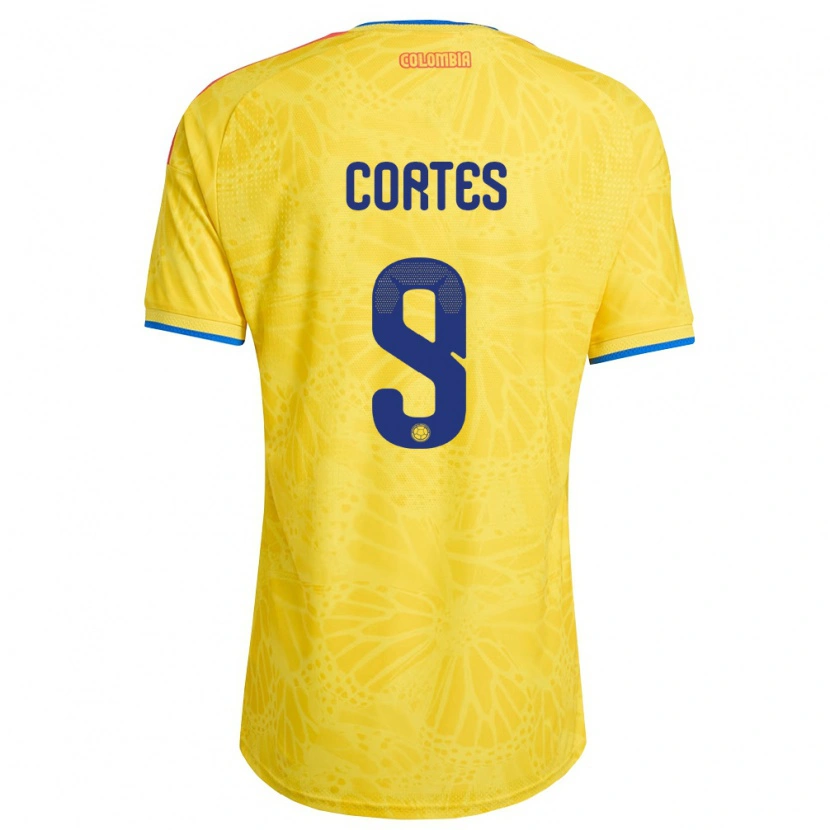Danxen Men Colombia Carlos Cortés #9 Yellow Blue Red Home Jersey 26-28 T-Shirt