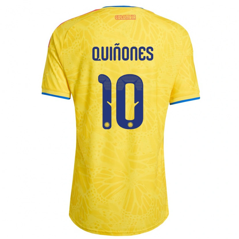 Danxen Men Colombia Deivi Quiñones #10 Yellow Blue Red Home Jersey 26-28 T-Shirt
