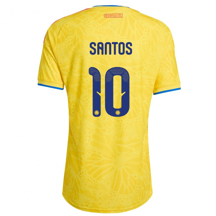 Danxen Men Colombia Leicy Santos #10 Yellow Blue Red Home Jersey 26-28 T-Shirt