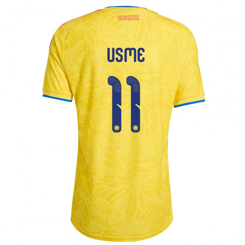 Danxen Men Colombia Catalina Usme #11 Yellow Blue Red Home Jersey 26-28 T-Shirt