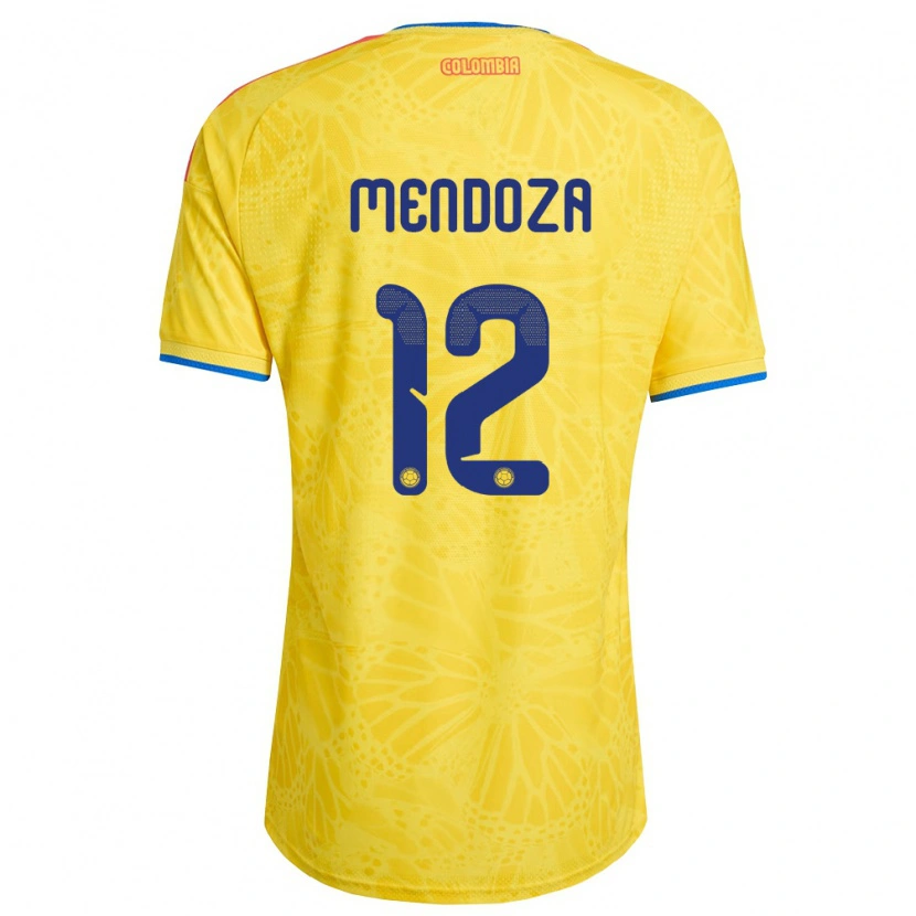 Danxen Men Colombia Jorman Mendoza #12 Yellow Blue Red Home Jersey 26-28 T-Shirt