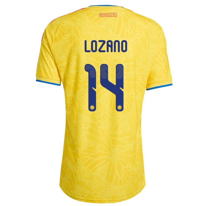 Danxen Men Colombia Matías Lozano #14 Yellow Blue Red Home Jersey 26-28 T-Shirt