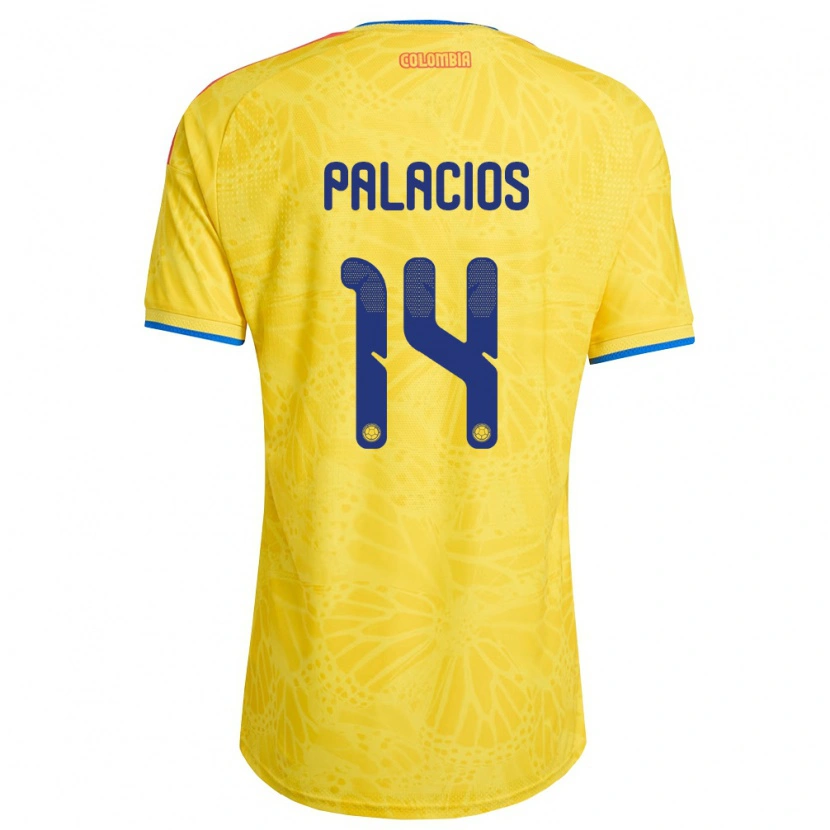 Danxen Men Colombia Julián Palacios #14 Yellow Blue Red Home Jersey 26-28 T-Shirt