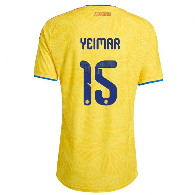 Danxen Men Colombia Yeimar Mosquera #15 Yellow Blue Red Home Jersey 26-28 T-Shirt
