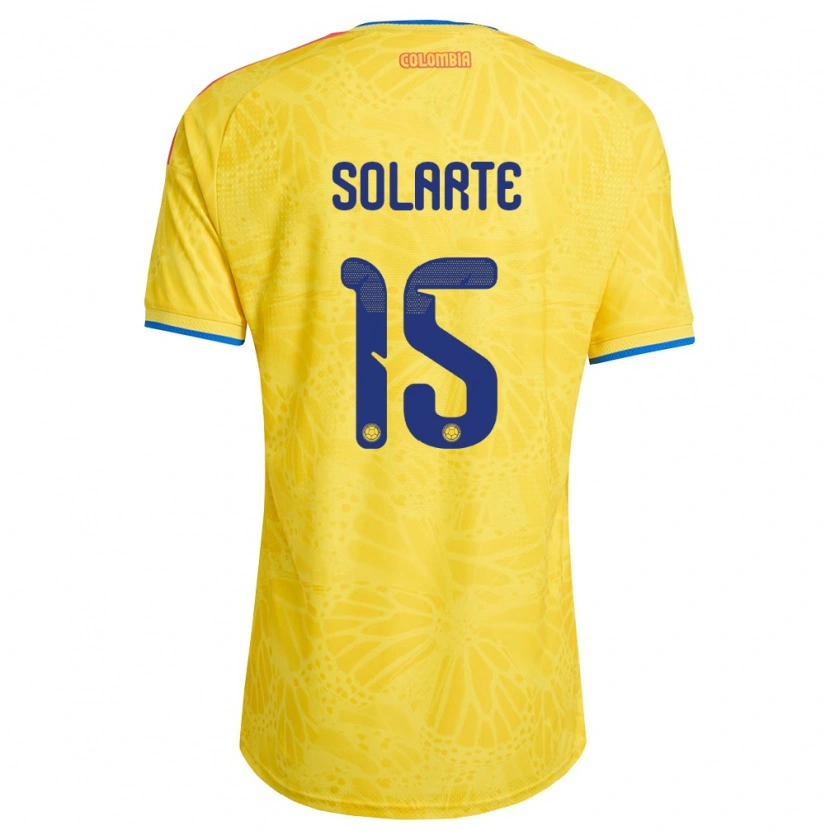 Danxen Men Colombia Miguel Solarte #15 Yellow Blue Red Home Jersey 26-28 T-Shirt