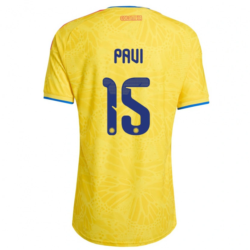 Danxen Men Colombia Manuela Paví #15 Yellow Blue Red Home Jersey 26-28 T-Shirt