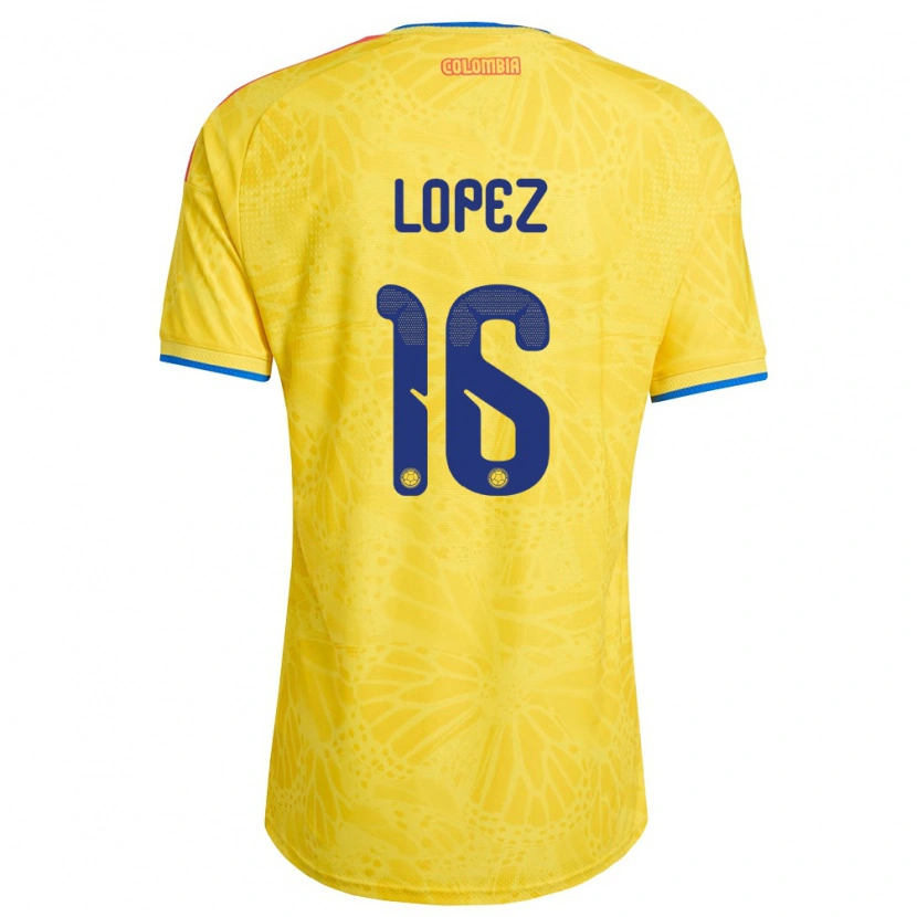Danxen Men Colombia William López #16 Yellow Blue Red Home Jersey 26-28 T-Shirt