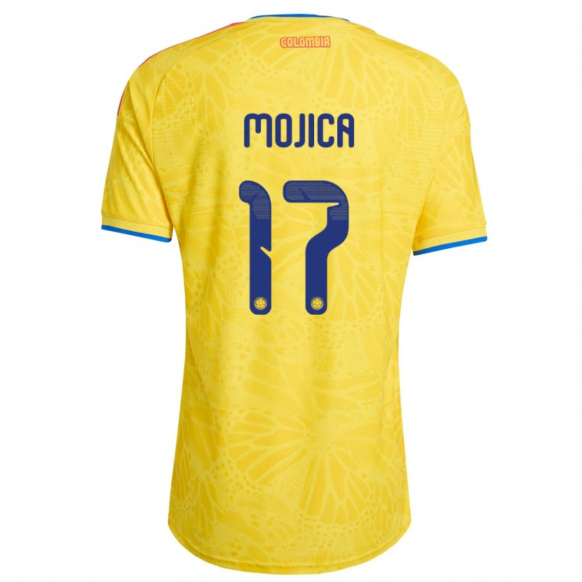 Danxen Men Colombia Johan Mojica #17 Yellow Blue Red Home Jersey 26-28 T-Shirt