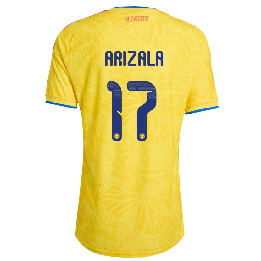 Danxen Men Colombia Juan Arizala #17 Yellow Blue Red Home Jersey 26-28 T-Shirt