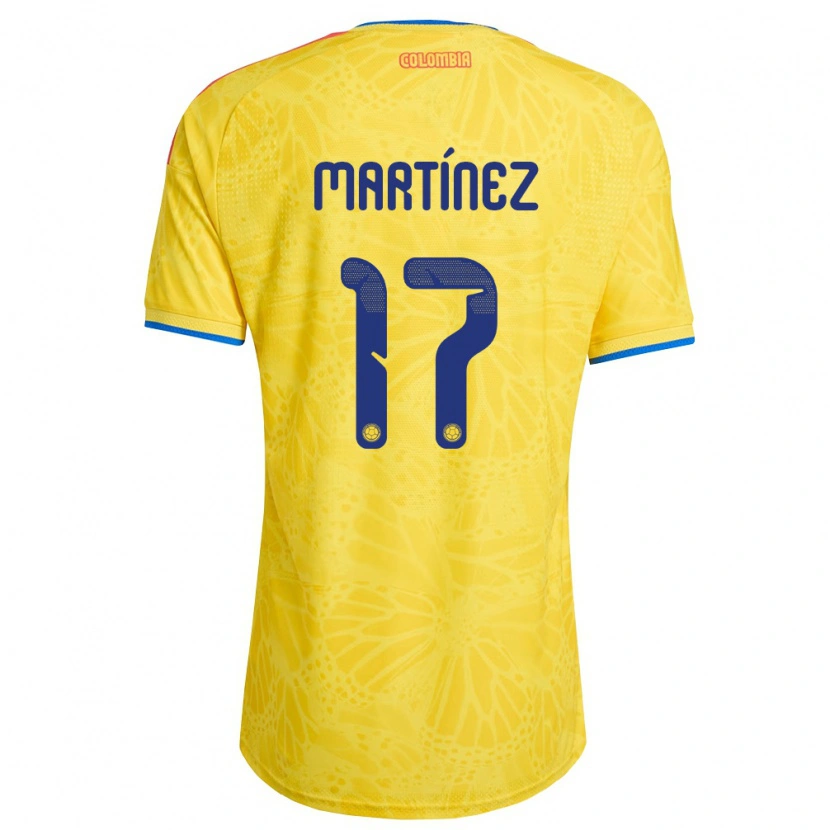 Danxen Men Colombia Weiner Martínez #17 Yellow Blue Red Home Jersey 26-28 T-Shirt