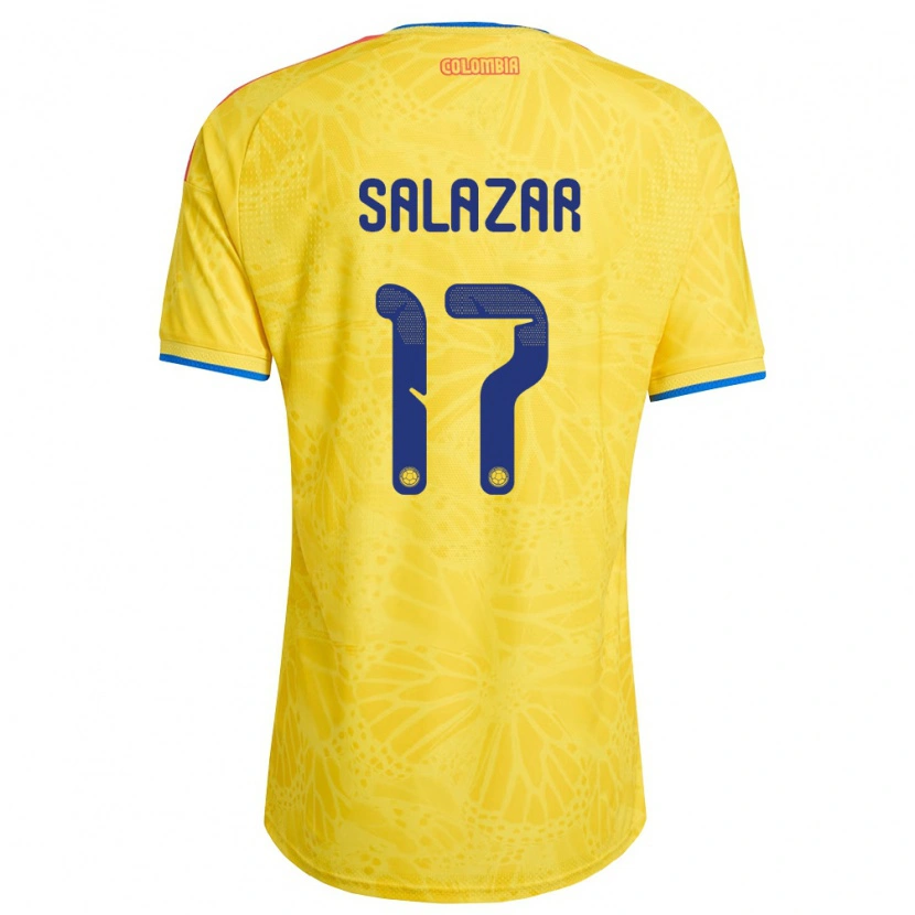 Danxen Men Colombia Andrés Salazar #17 Yellow Blue Red Home Jersey 26-28 T-Shirt