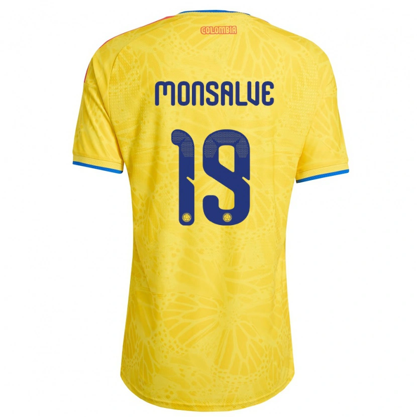 Danxen Men Colombia Miguel Monsalve #19 Yellow Blue Red Home Jersey 26-28 T-Shirt