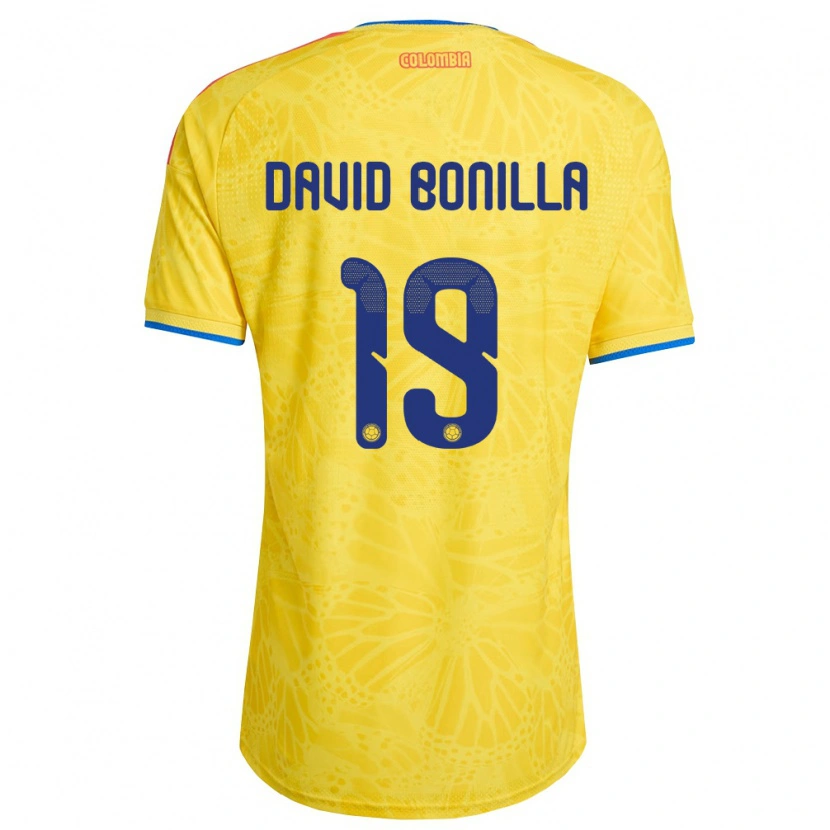 Danxen Men Colombia Juan David Bonilla #19 Yellow Blue Red Home Jersey 26-28 T-Shirt