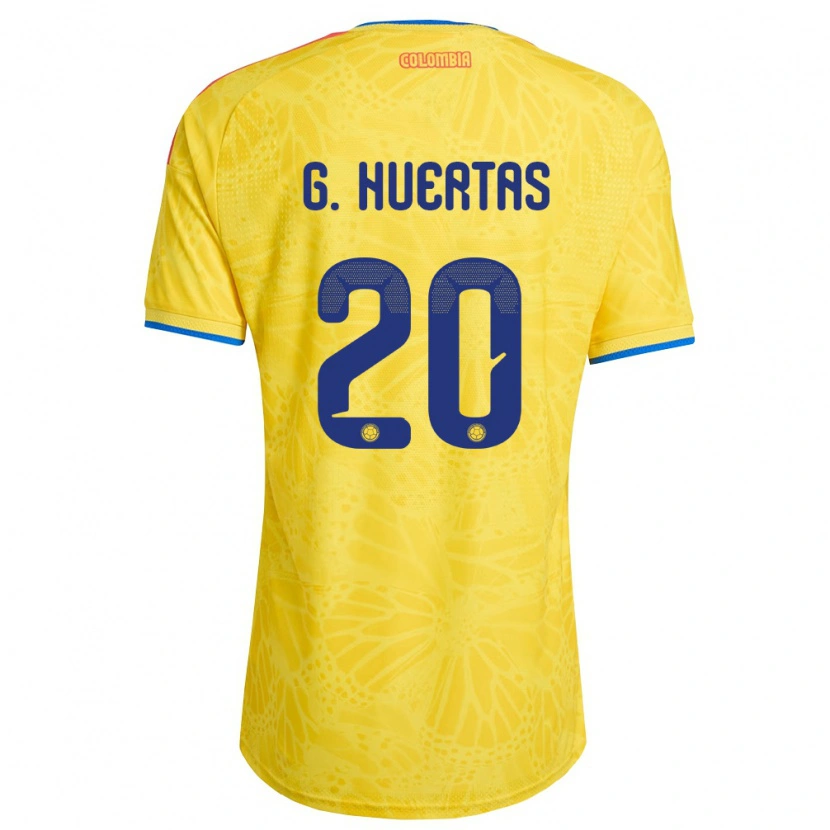 Danxen Men Colombia Gabriela Huertas #20 Yellow Blue Red Home Jersey 26-28 T-Shirt