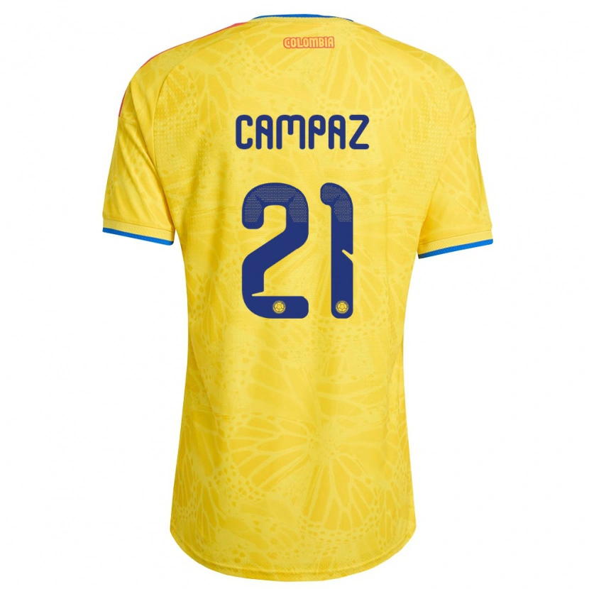 Danxen Men Colombia Jáminton Campaz #21 Yellow Blue Red Home Jersey 26-28 T-Shirt