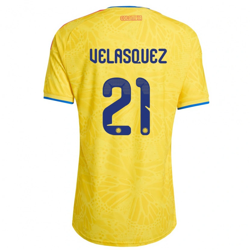 Danxen Men Colombia Samuel Velásquez #21 Yellow Blue Red Home Jersey 26-28 T-Shirt