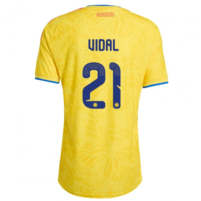 Danxen Men Colombia Ingrid Vidal #21 Yellow Blue Red Home Jersey 26-28 T-Shirt