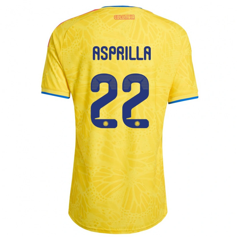 Danxen Men Colombia Yáser Asprilla #22 Yellow Blue Red Home Jersey 26-28 T-Shirt