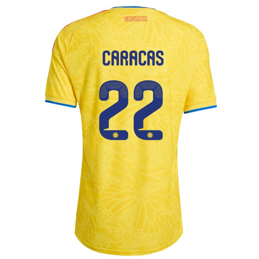 Danxen Men Colombia Daniela Caracas #22 Yellow Blue Red Home Jersey 26-28 T-Shirt