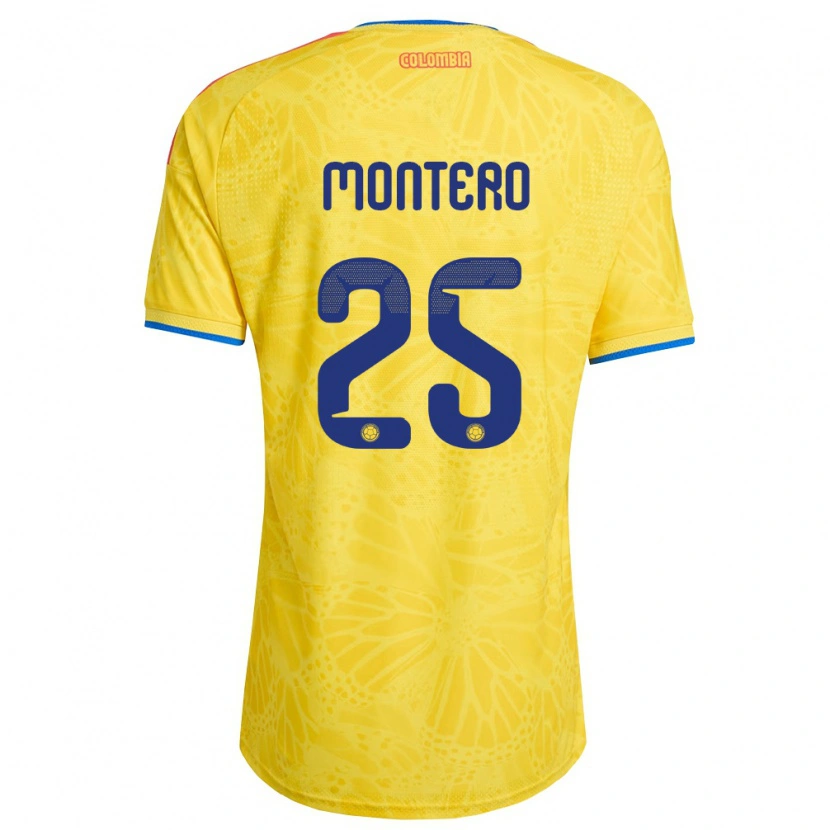 Danxen Men Colombia Álvaro Montero #25 Yellow Blue Red Home Jersey 26-28 T-Shirt