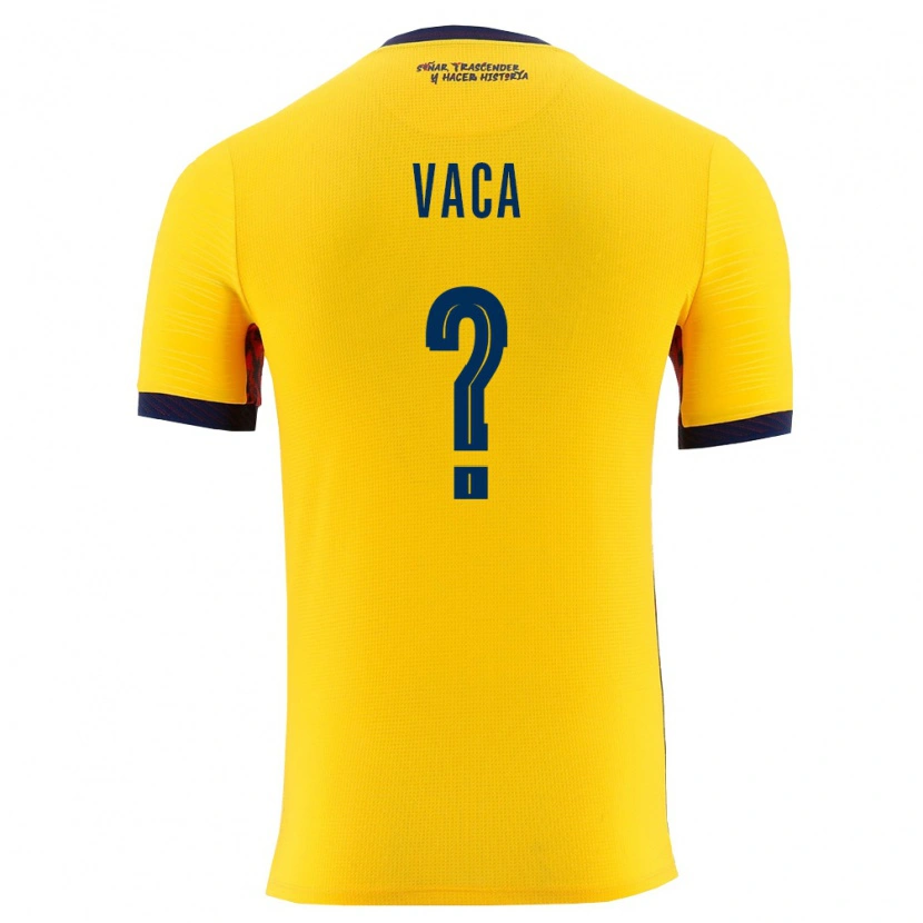 Danxen Men Ecuador Mijaíl Vaca #0 Yellow Navy Home Jersey 26-28 T-Shirt