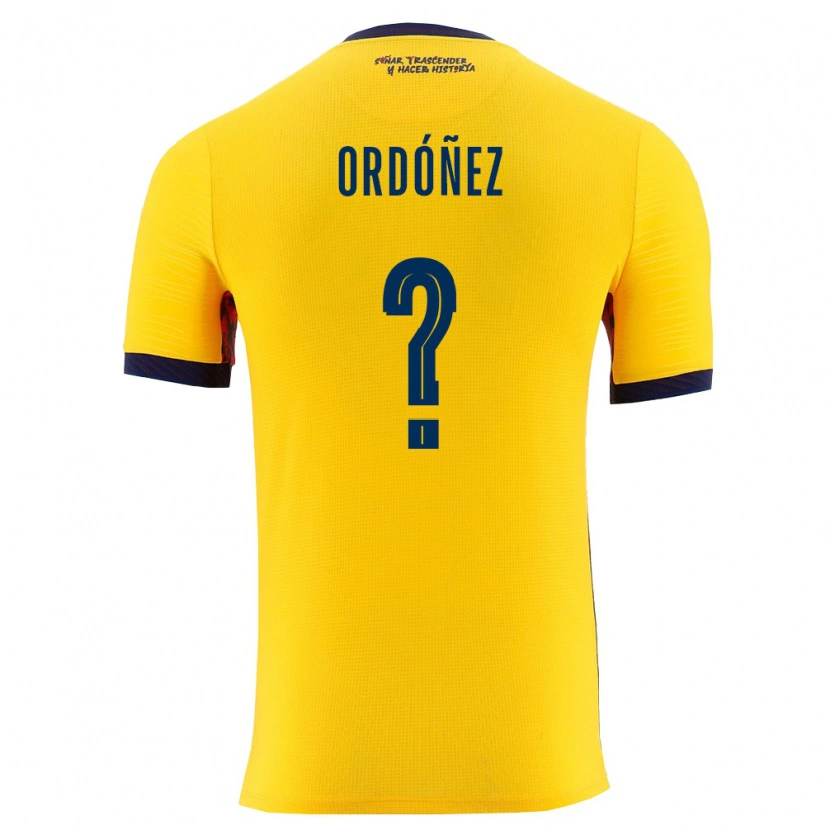 Danxen Men Ecuador Deinner Ordóñez #0 Yellow Navy Home Jersey 26-28 T-Shirt