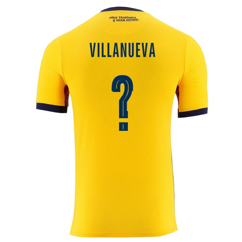 Danxen Men Ecuador Mateo Villanueva #0 Yellow Navy Home Jersey 26-28 T-Shirt