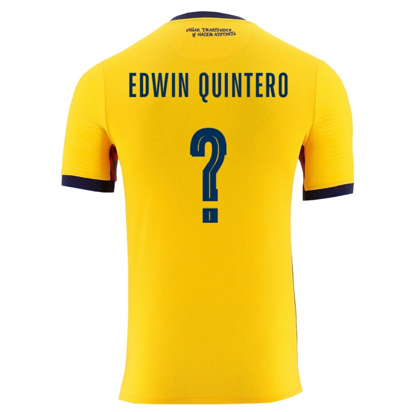 Danxen Men Ecuador Edwin Quintero #0 Yellow Navy Home Jersey 26-28 T-Shirt