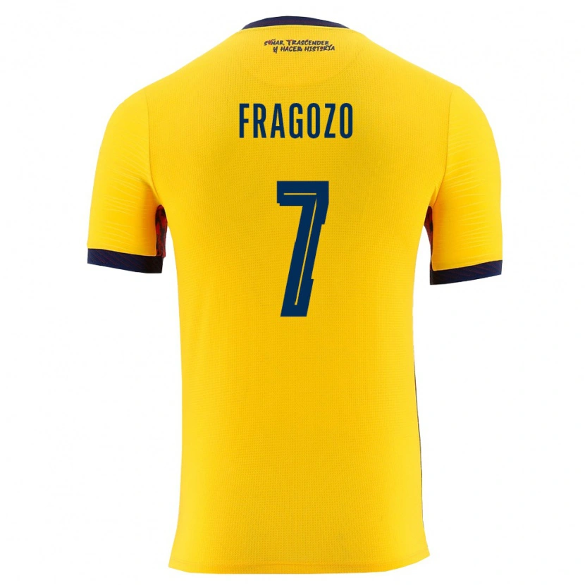 Danxen Men Ecuador Luis Fragozo #7 Yellow Navy Home Jersey 26-28 T-Shirt