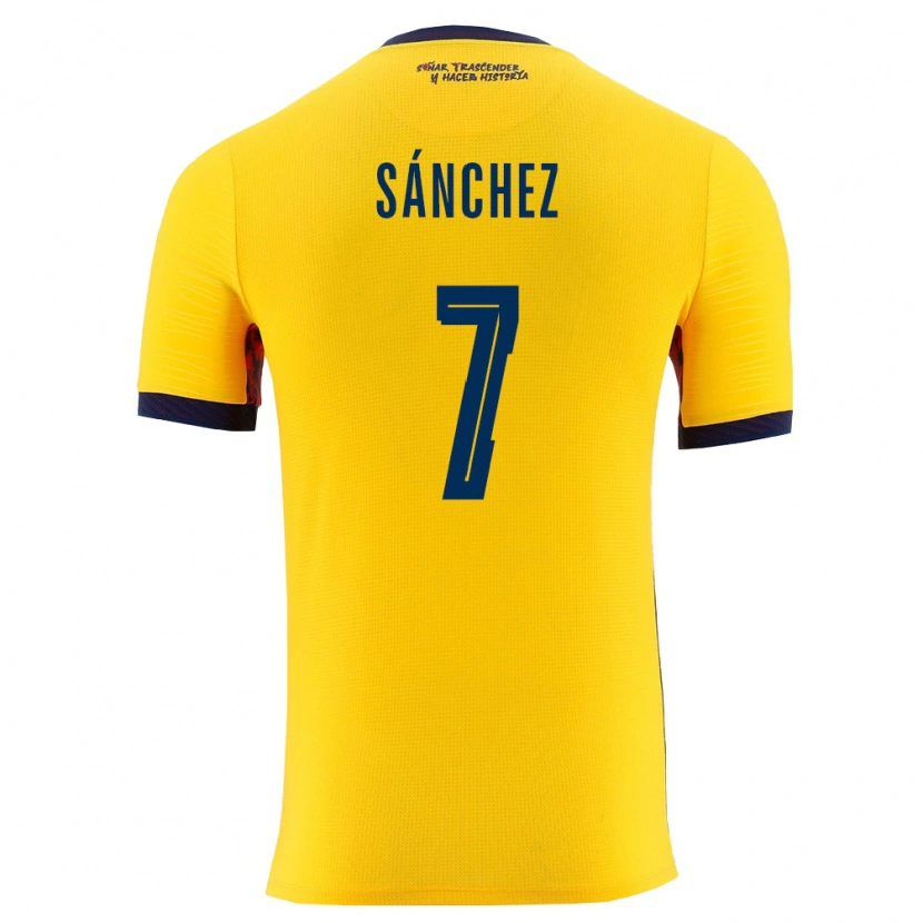 Danxen Men Ecuador Santiago Sánchez #7 Yellow Navy Home Jersey 26-28 T-Shirt