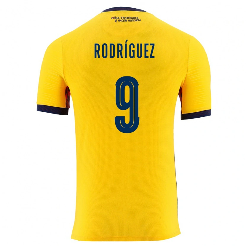 Danxen Men Ecuador Ingrid Rodriguez #9 Yellow Navy Home Jersey 26-28 T-Shirt