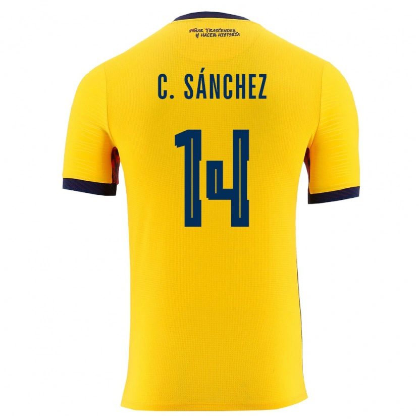 Danxen Men Ecuador Carlos Sánchez #14 Yellow Navy Home Jersey 26-28 T-Shirt