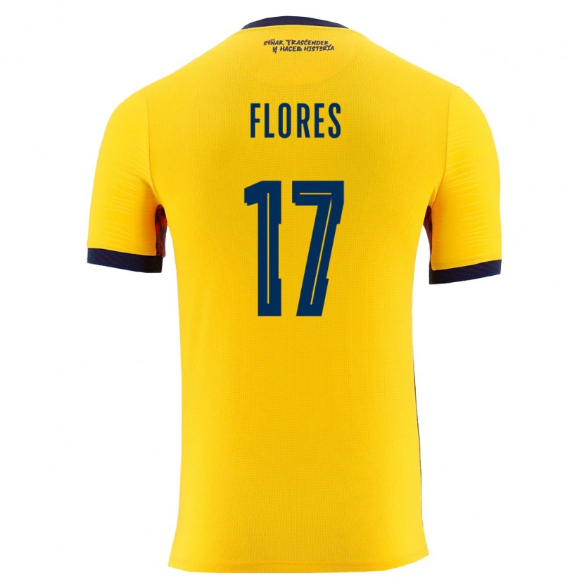Danxen Men Ecuador Karen Flores #17 Yellow Navy Home Jersey 26-28 T-Shirt