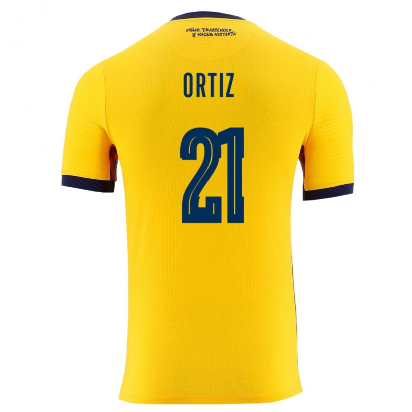 Danxen Men Ecuador Isaac Ortiz #21 Yellow Navy Home Jersey 26-28 T-Shirt