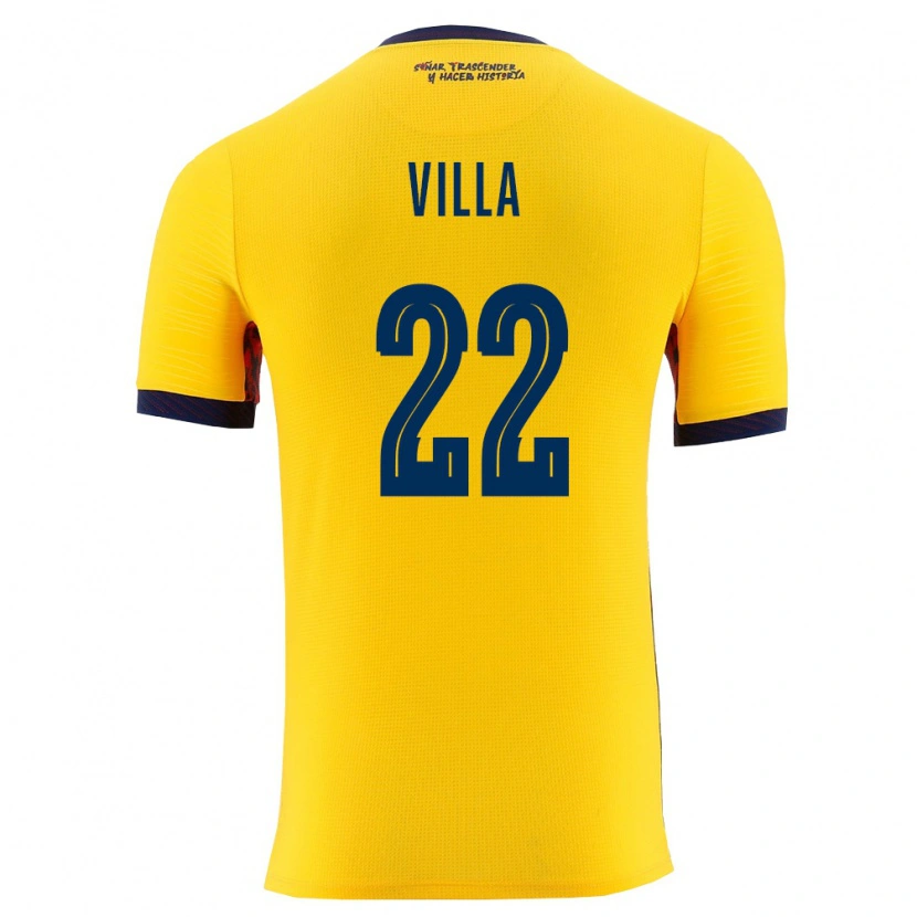 Danxen Men Ecuador Alexis Villa #22 Yellow Navy Home Jersey 26-28 T-Shirt