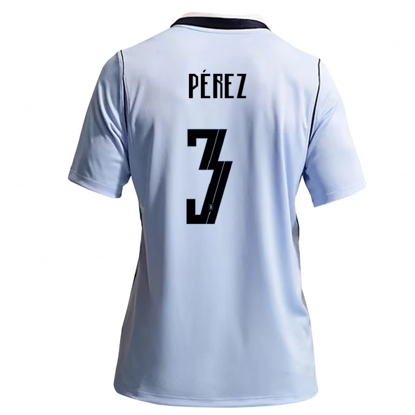 Danxen Men Uruguay Nicolás Pérez #3 Sky Blue White Home Jersey 26-28 T-Shirt