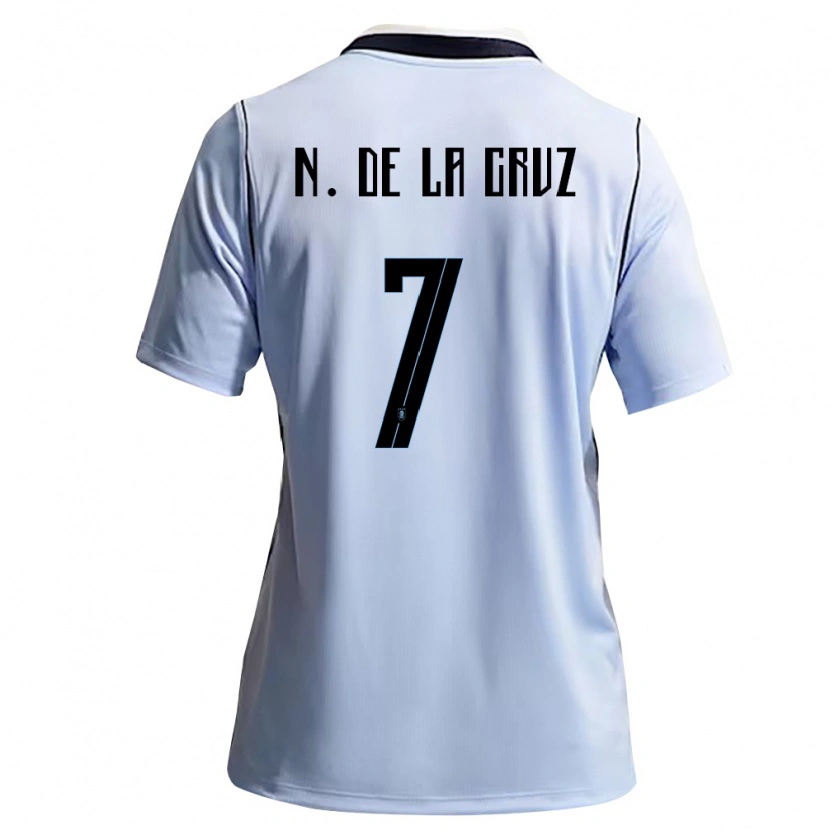 Danxen Men Uruguay Nicolás De La Cruz #7 Sky Blue White Home Jersey 26-28 T-Shirt