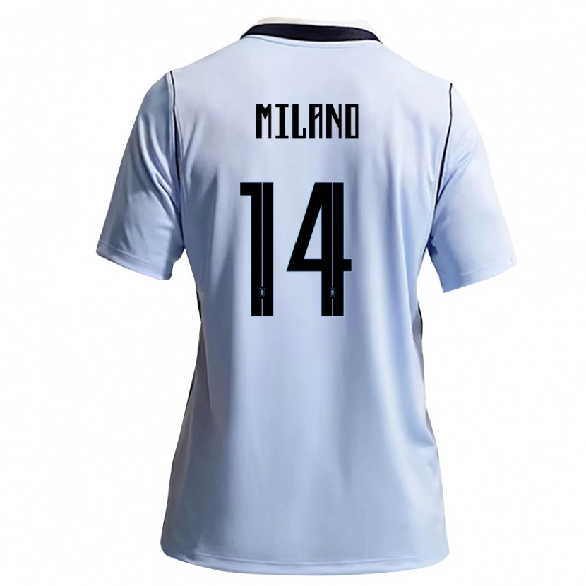 Danxen Men Uruguay Mauricio Milano #14 Sky Blue White Home Jersey 26-28 T-Shirt
