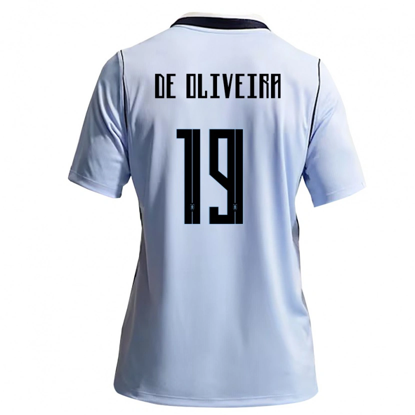 Danxen Men Uruguay Emiliano De Oliveira #19 Sky Blue White Home Jersey 26-28 T-Shirt