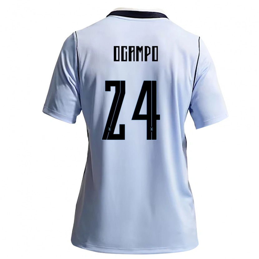 Danxen Men Uruguay Brian Ocampo #24 Sky Blue White Home Jersey 26-28 T-Shirt