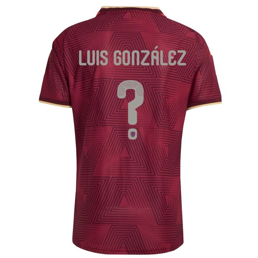 Danxen Men Venezuela Luis González #0 Burgundy Gold Yellow Home Jersey 26-28 T-Shirt