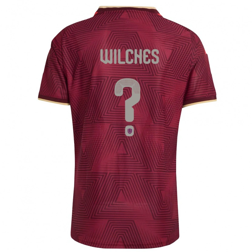 Danxen Men Venezuela Wilder Wilches #0 Burgundy Gold Yellow Home Jersey 26-28 T-Shirt