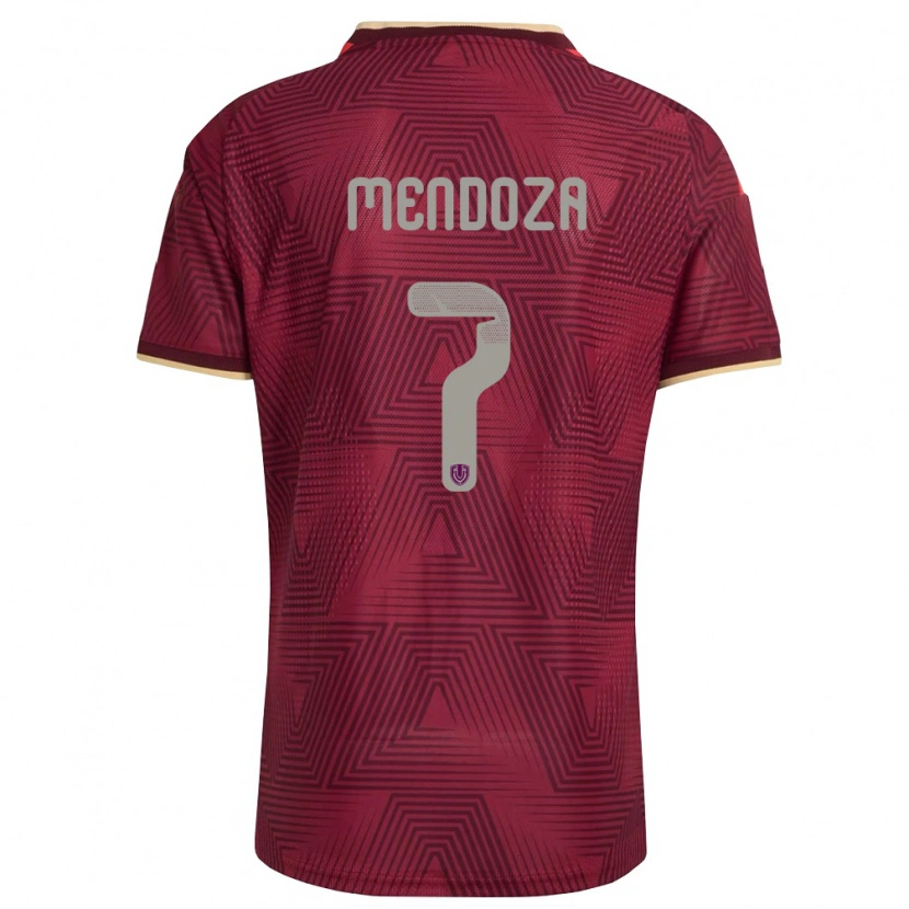 Danxen Men Venezuela Gleiker Mendoza #7 Burgundy Gold Yellow Home Jersey 26-28 T-Shirt