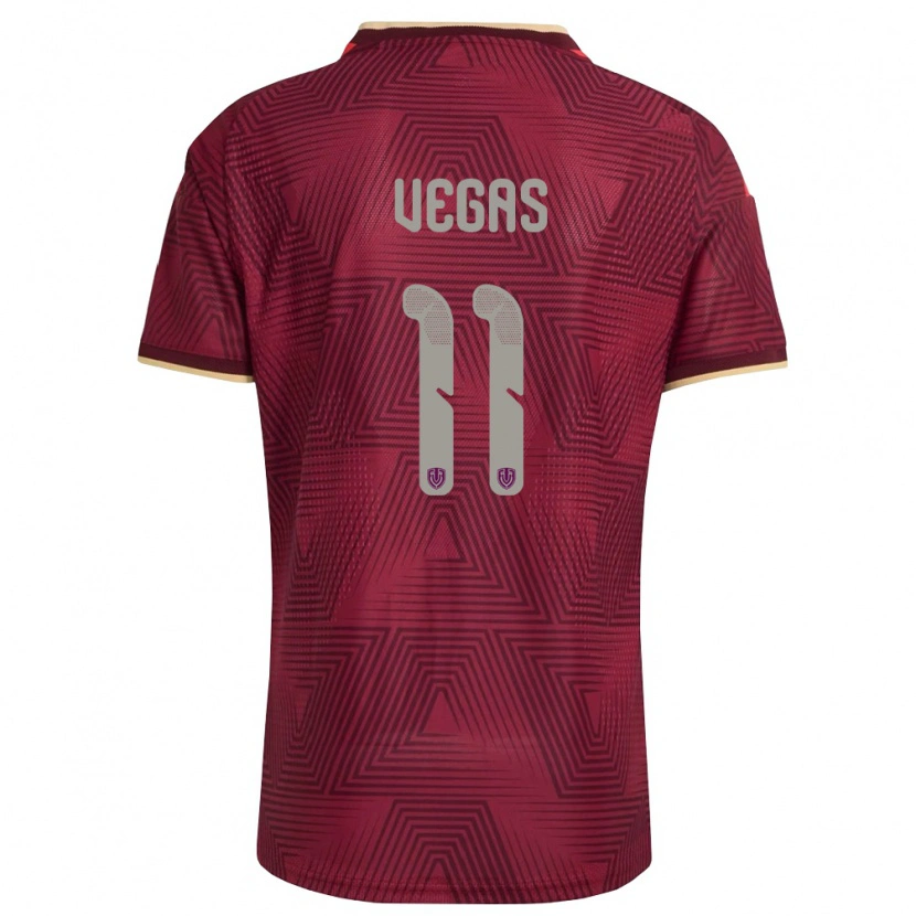Danxen Men Venezuela Charly Vegas #11 Burgundy Gold Yellow Home Jersey 26-28 T-Shirt